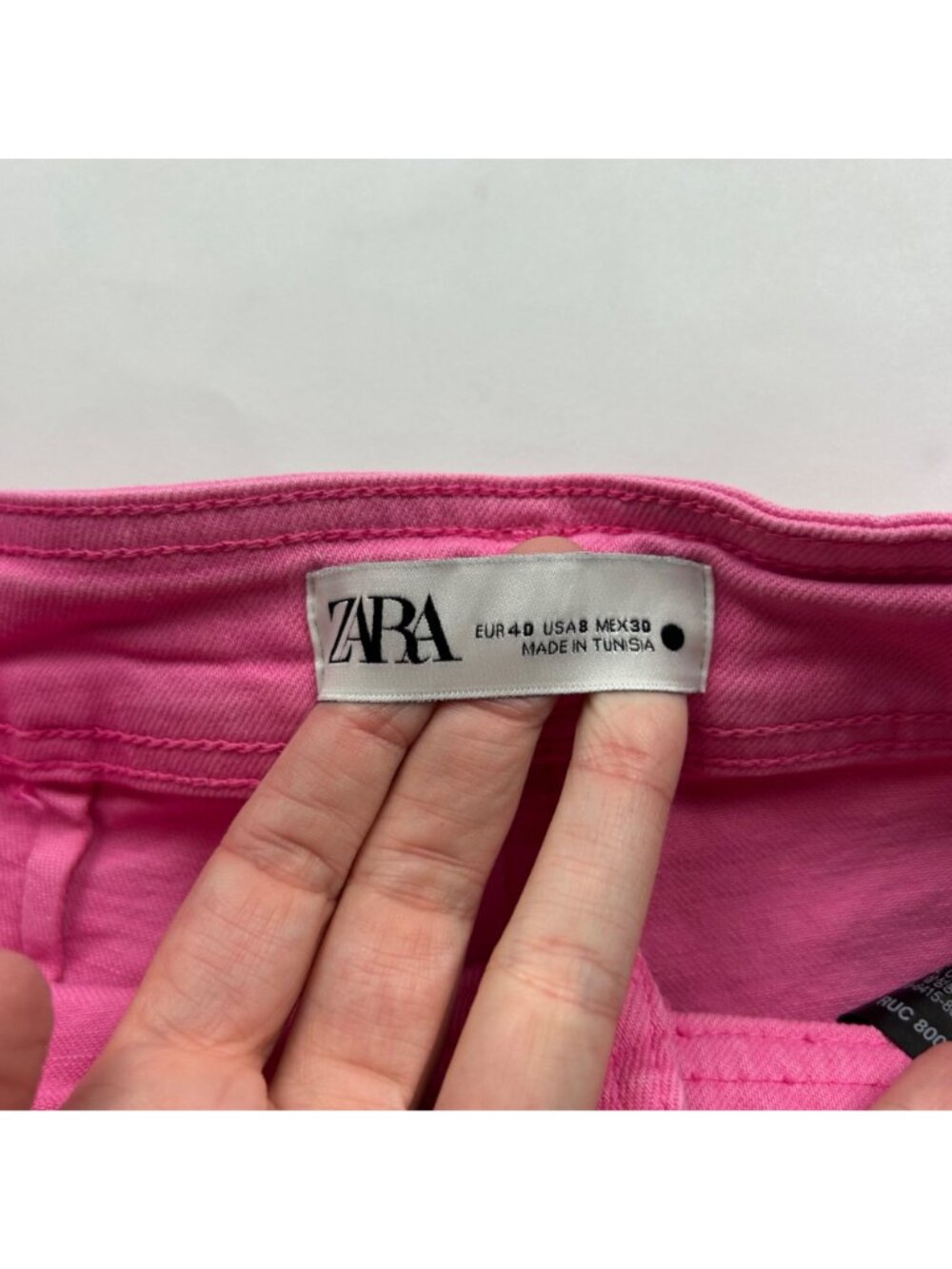 Zara Bubblegum Pink Denim High Rise Wide Leg Jeans 8 - Picture 3 of 6